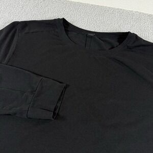 Alphalete Long Sleeve Shirt Mens Large Black Stretchy Fitness Gym Athletic